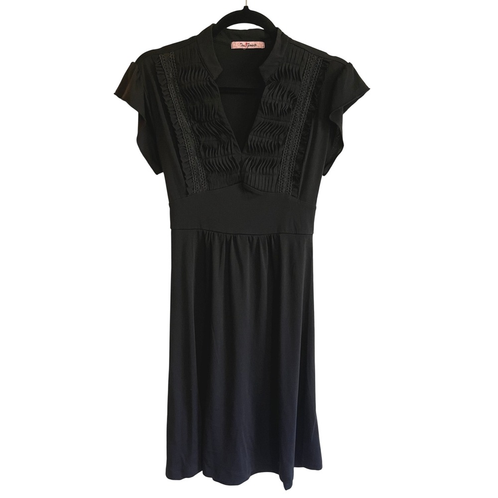Tru Gossip Ruffle Bib Empire Waist Dress